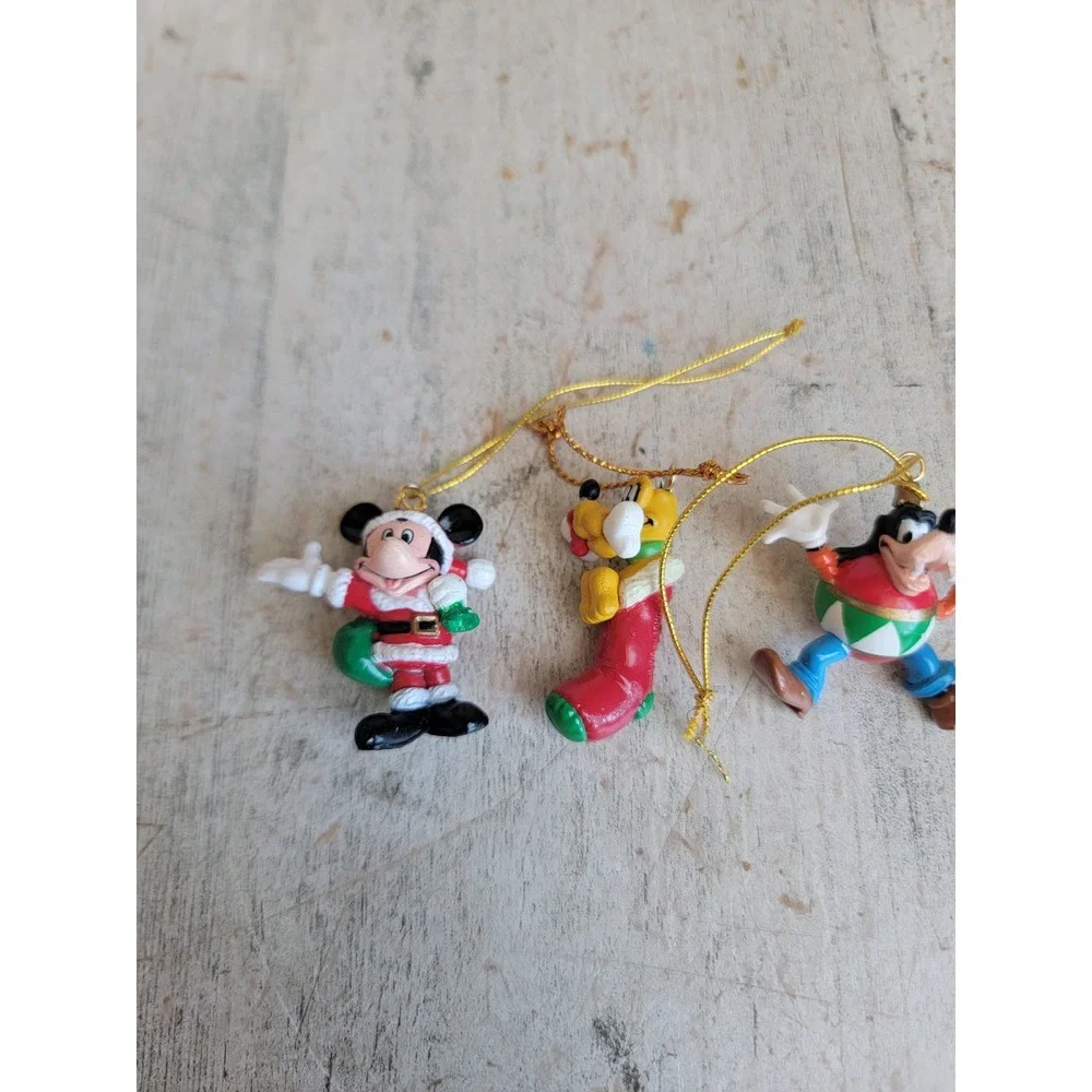 Disney AS IS mini Mickey mouse goofy plush Xmas ornament set ball home decor